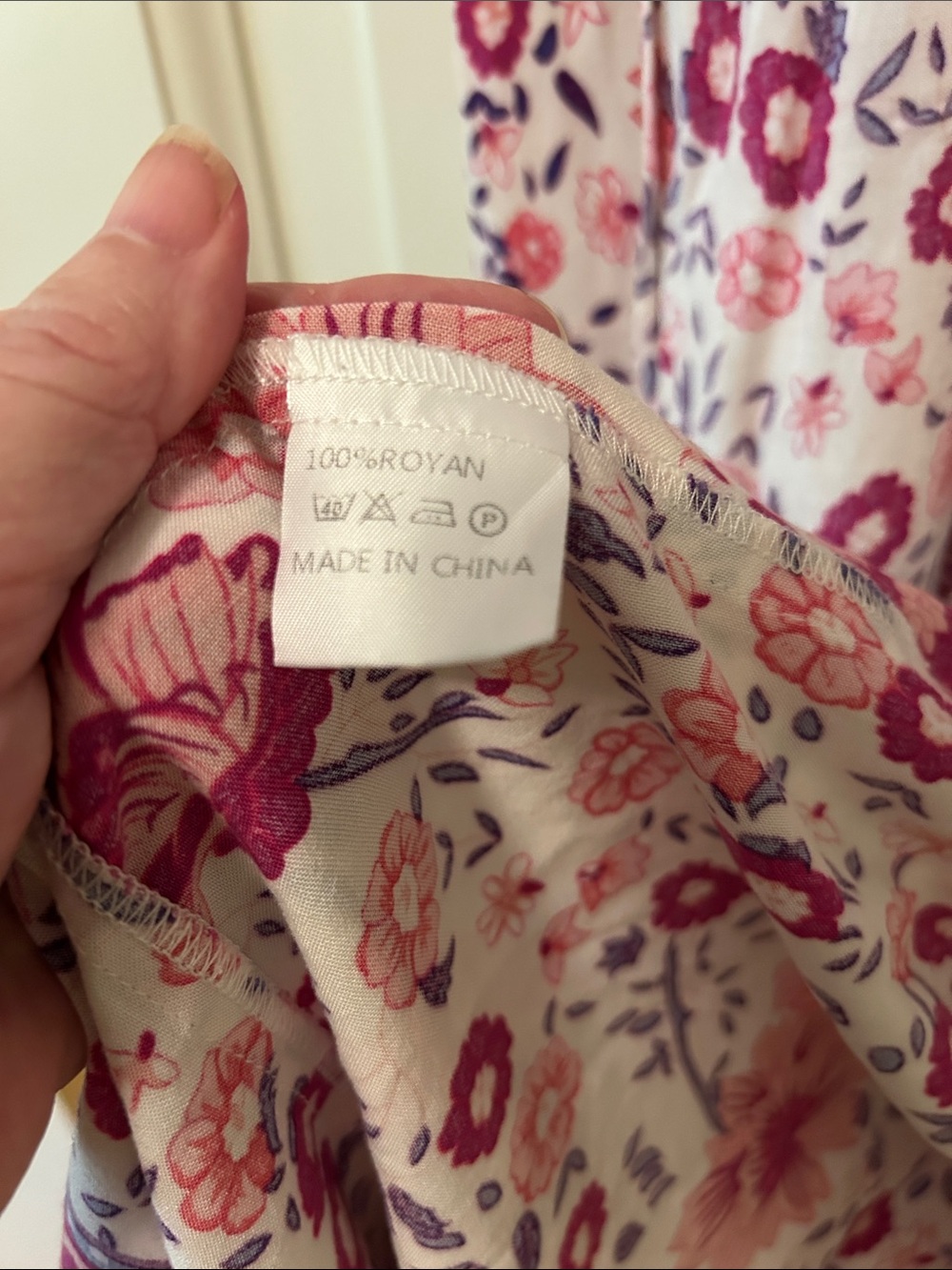 Floral V-Neck Maxi Wrap Dress in Pink with Complimentary Border. Summer Weight - Picture 5 of 8